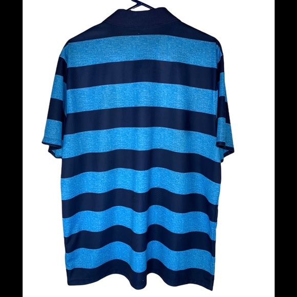 Nike Golf DRI-FIT XL Standard Fit Blue Striped short Sleeve Shirt Blue - Picture 2 of 12